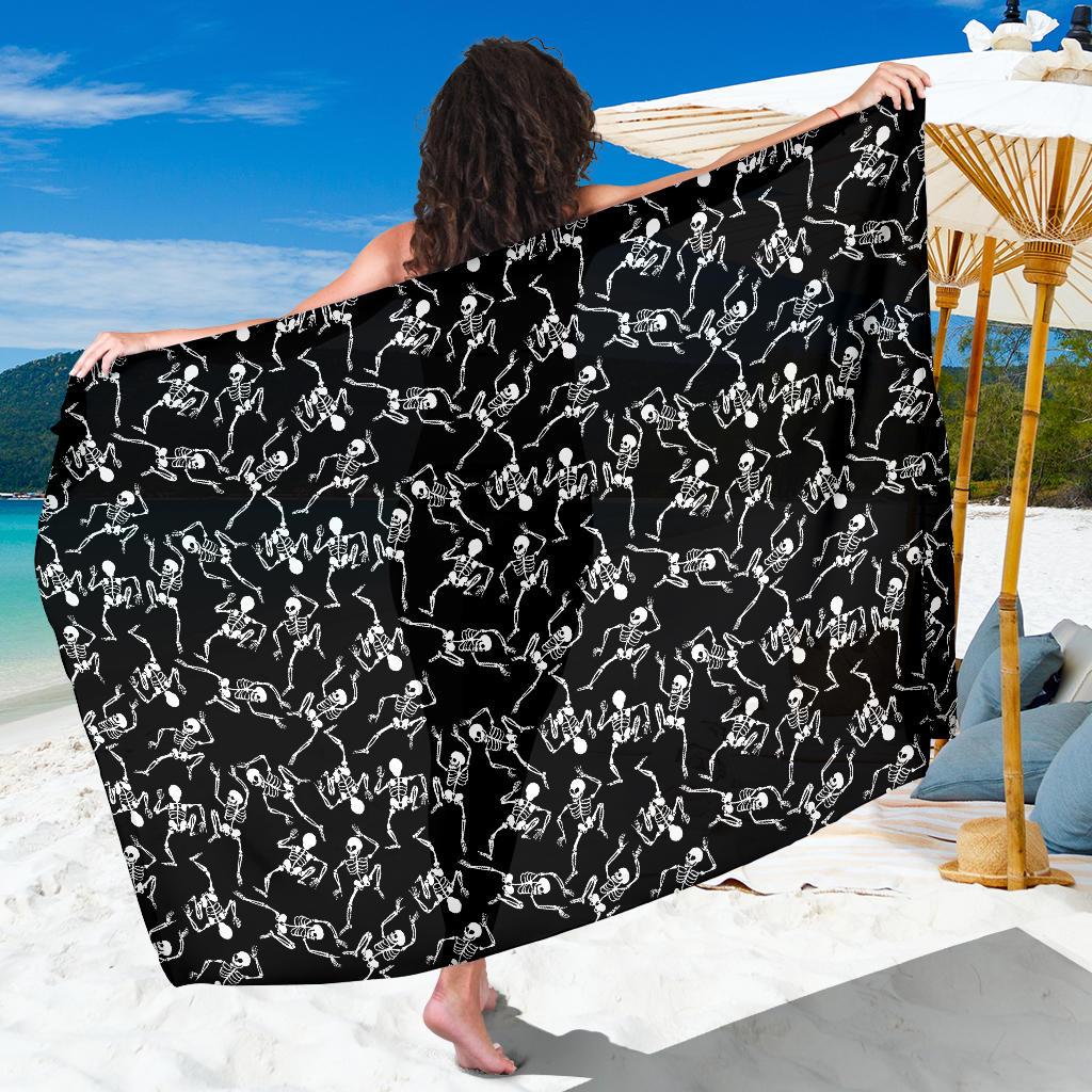 Skeleton Style Print Sarong Pareo Wrap
