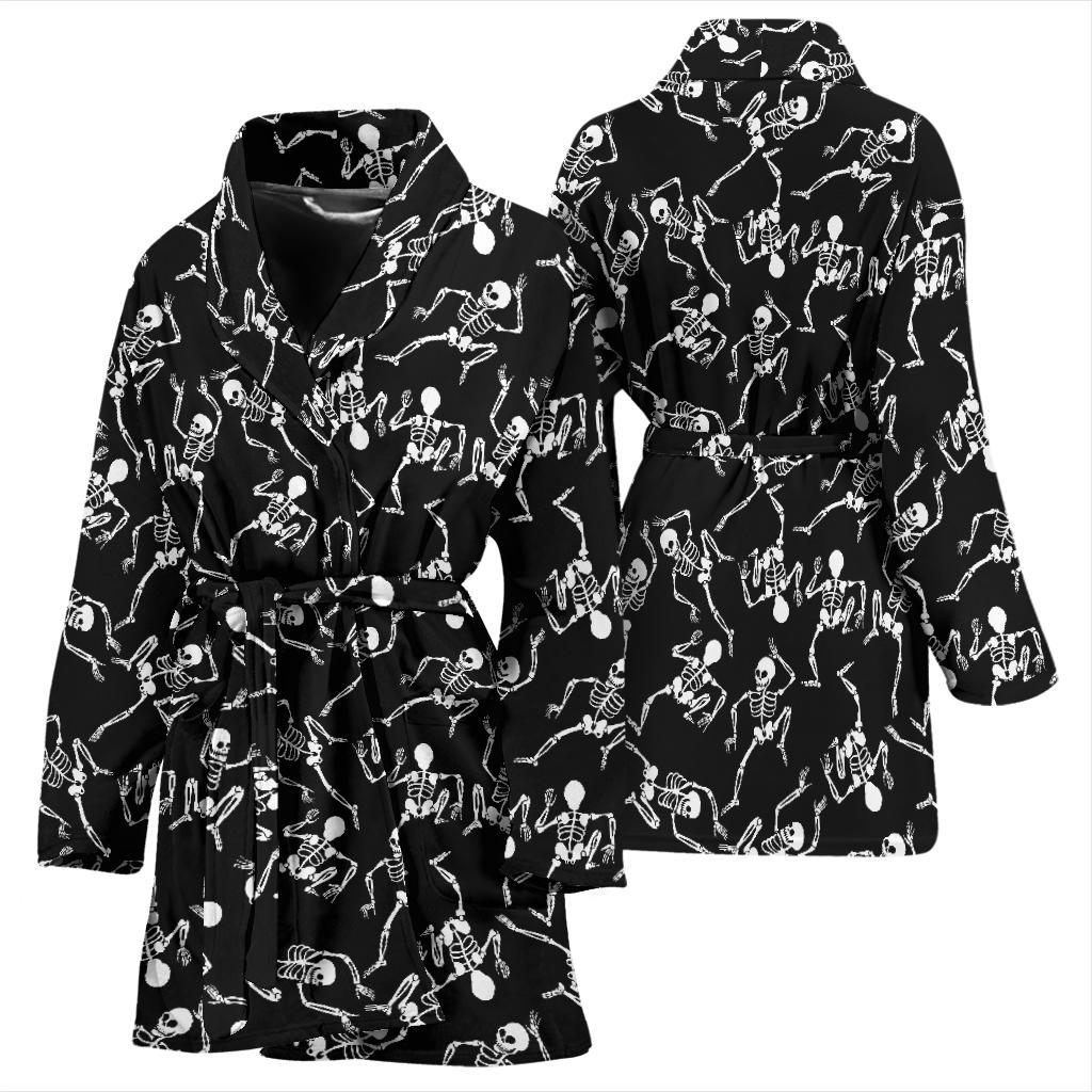 Skeleton Style Print Women Bath Robe-JTAMIGO.COM