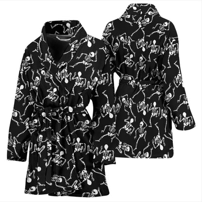 Skeleton Style Print Women Bath Robe-JTAMIGO.COM