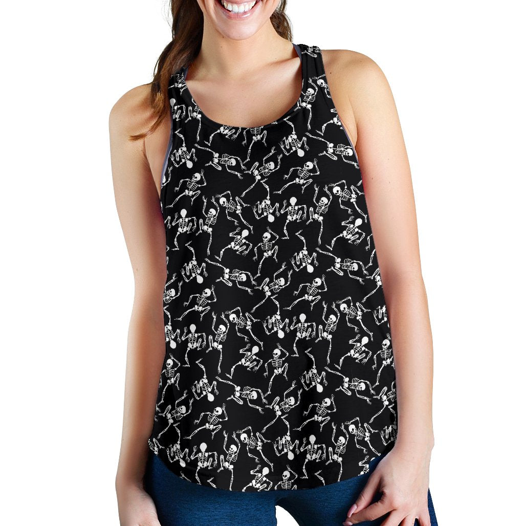 Skeleton Style Print Women Racerback Tank Top