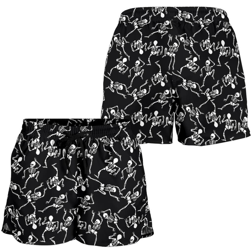 Skeleton Style Print Women Shorts-JTAMIGO.COM