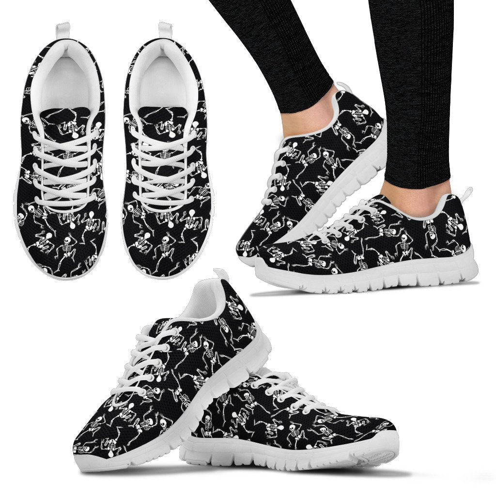Skeleton Style Print Women Sneakers Shoes
