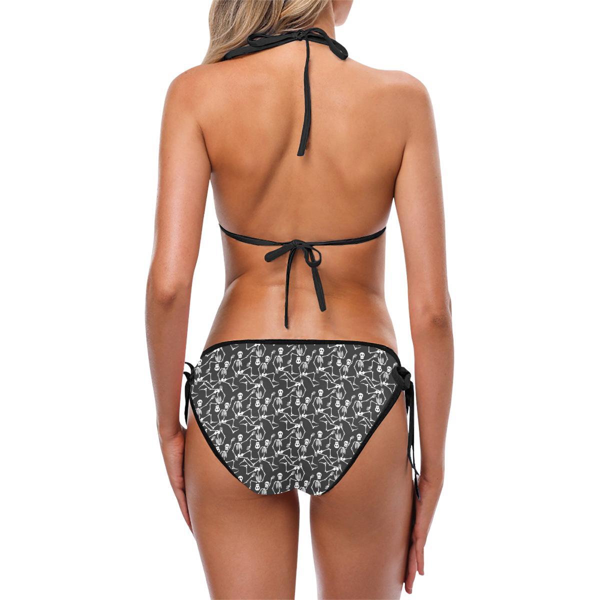 Skeleton Themed Print Bikini Swimsuit-JTAMIGO.COM
