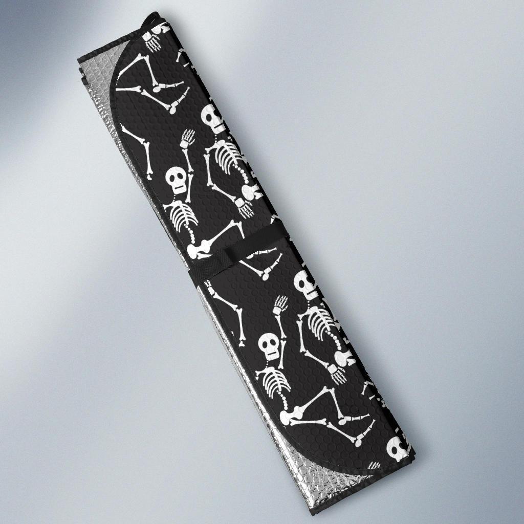 Skeleton Themed Print Car Sun Shade For Windshield