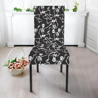 Skeleton Themed Print Dining Chair Slipcover-JTAMIGO.COM
