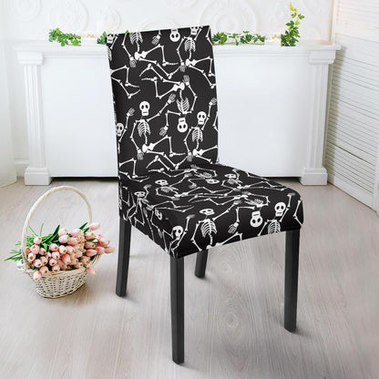 Skeleton Themed Print Dining Chair Slipcover-JTAMIGO.COM