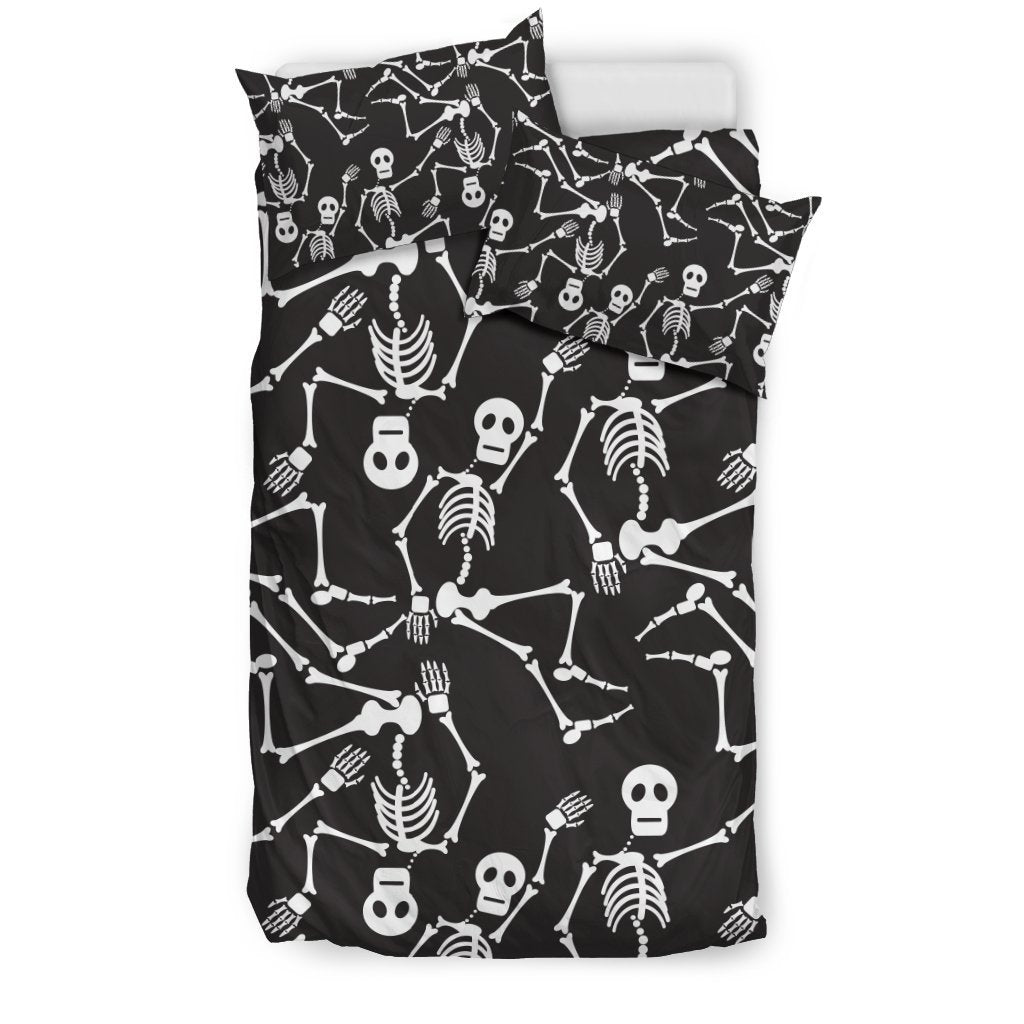 Skeleton Themed Print Duvet Cover Bedding Set