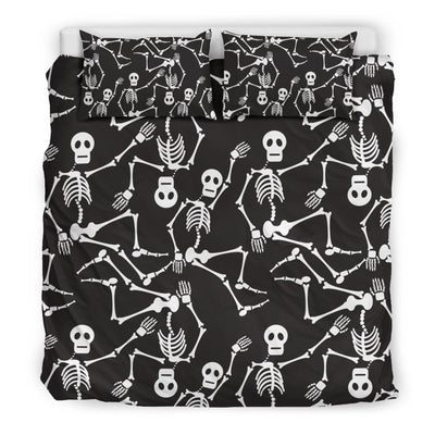 Skeleton Themed Print Duvet Cover Bedding Set