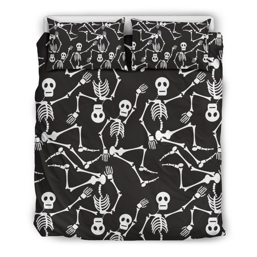 Skeleton Themed Print Duvet Cover Bedding Set