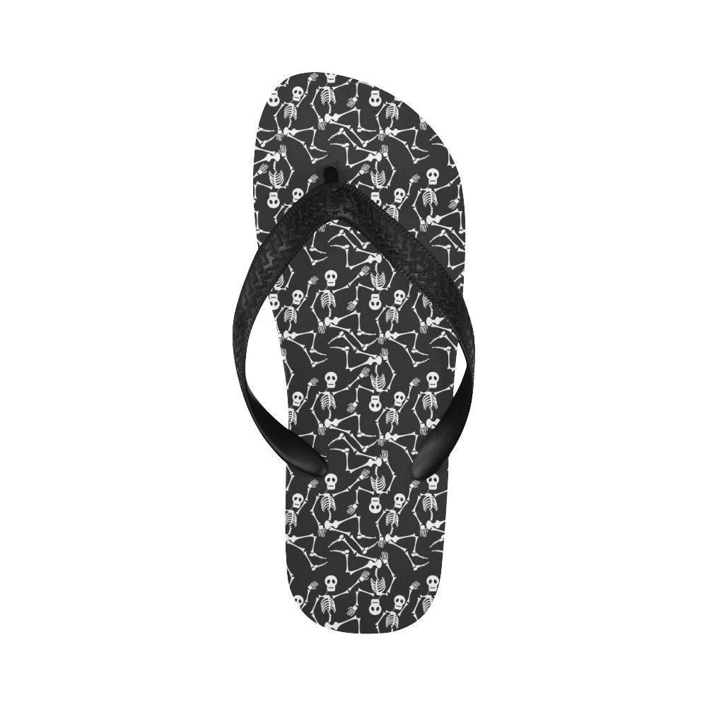 Skeleton Themed Print Flip Flops-JTAMIGO.COM