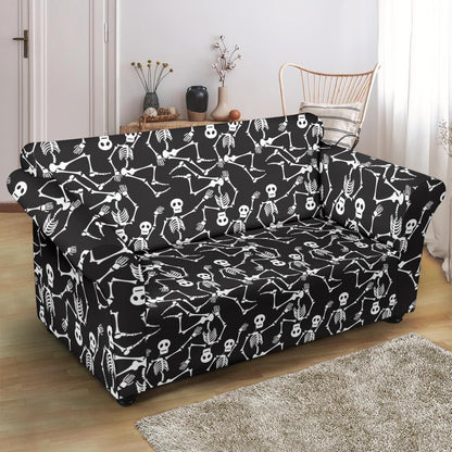 Skeleton Themed Print Loveseat Slipcover-JTAMIGO.COM