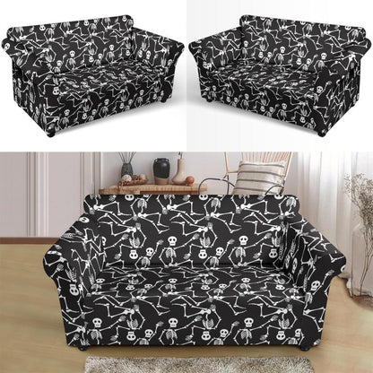 Skeleton Themed Print Loveseat Slipcover-JTAMIGO.COM