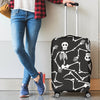 Skeleton Themed Print Luggage Cover Protector