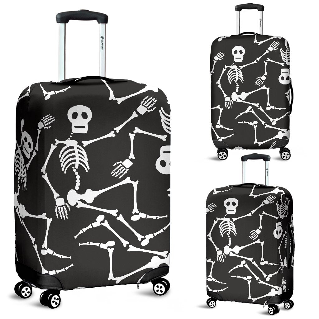 Skeleton Themed Print Luggage Cover Protector