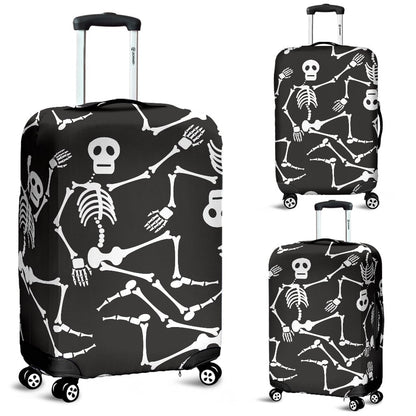 Skeleton Themed Print Luggage Cover Protector