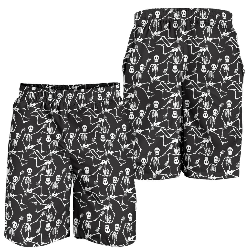 Skeleton Themed Print Mens Shorts-JTAMIGO.COM