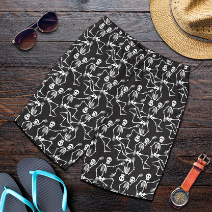 Skeleton Themed Print Mens Shorts-JTAMIGO.COM