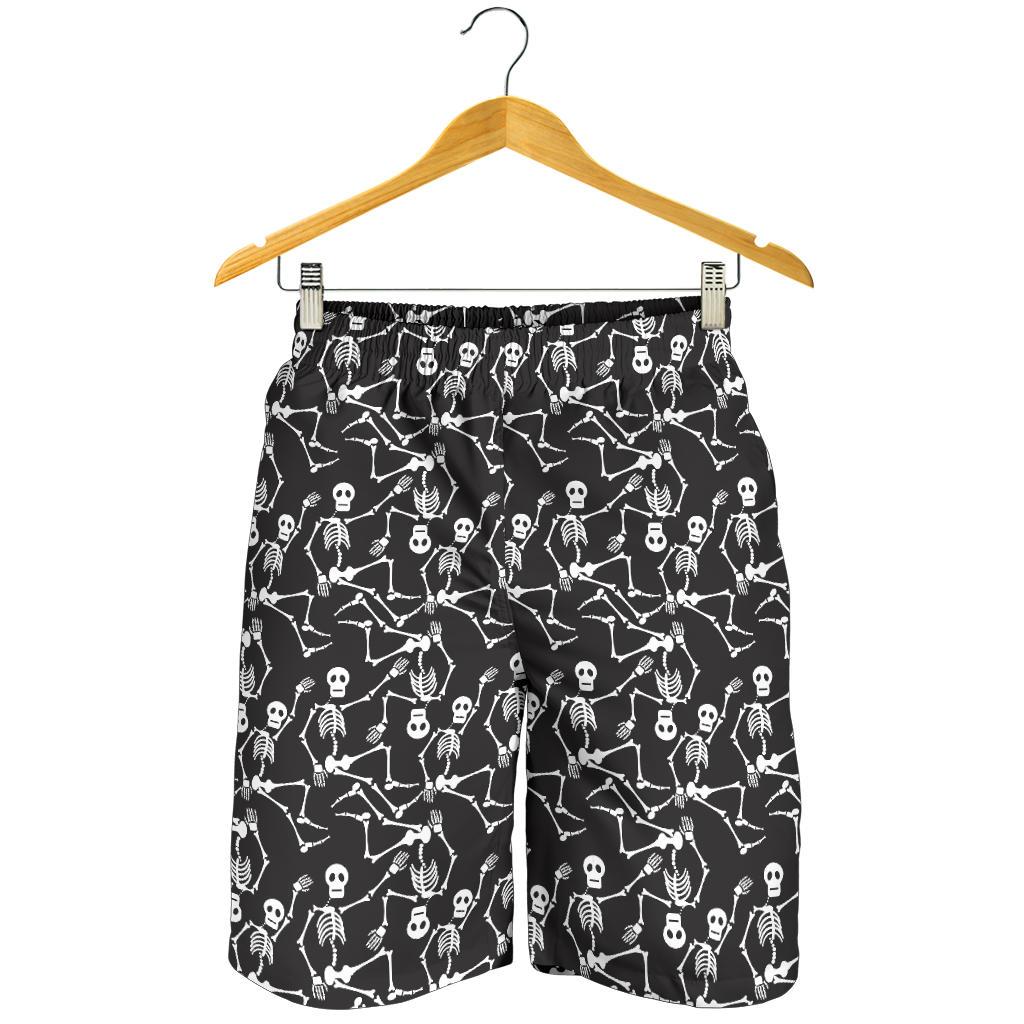 Skeleton Themed Print Mens Shorts-JTAMIGO.COM