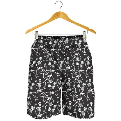 Skeleton Themed Print Mens Shorts-JTAMIGO.COM