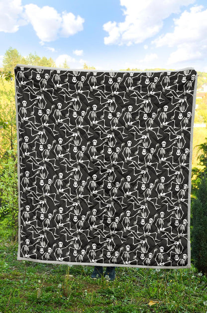 Skeleton Themed Print Premium Quilt-JTAMIGO.COM