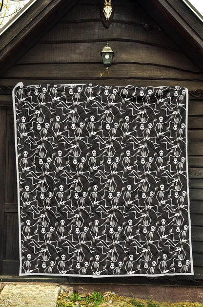 Skeleton Themed Print Premium Quilt-JTAMIGO.COM