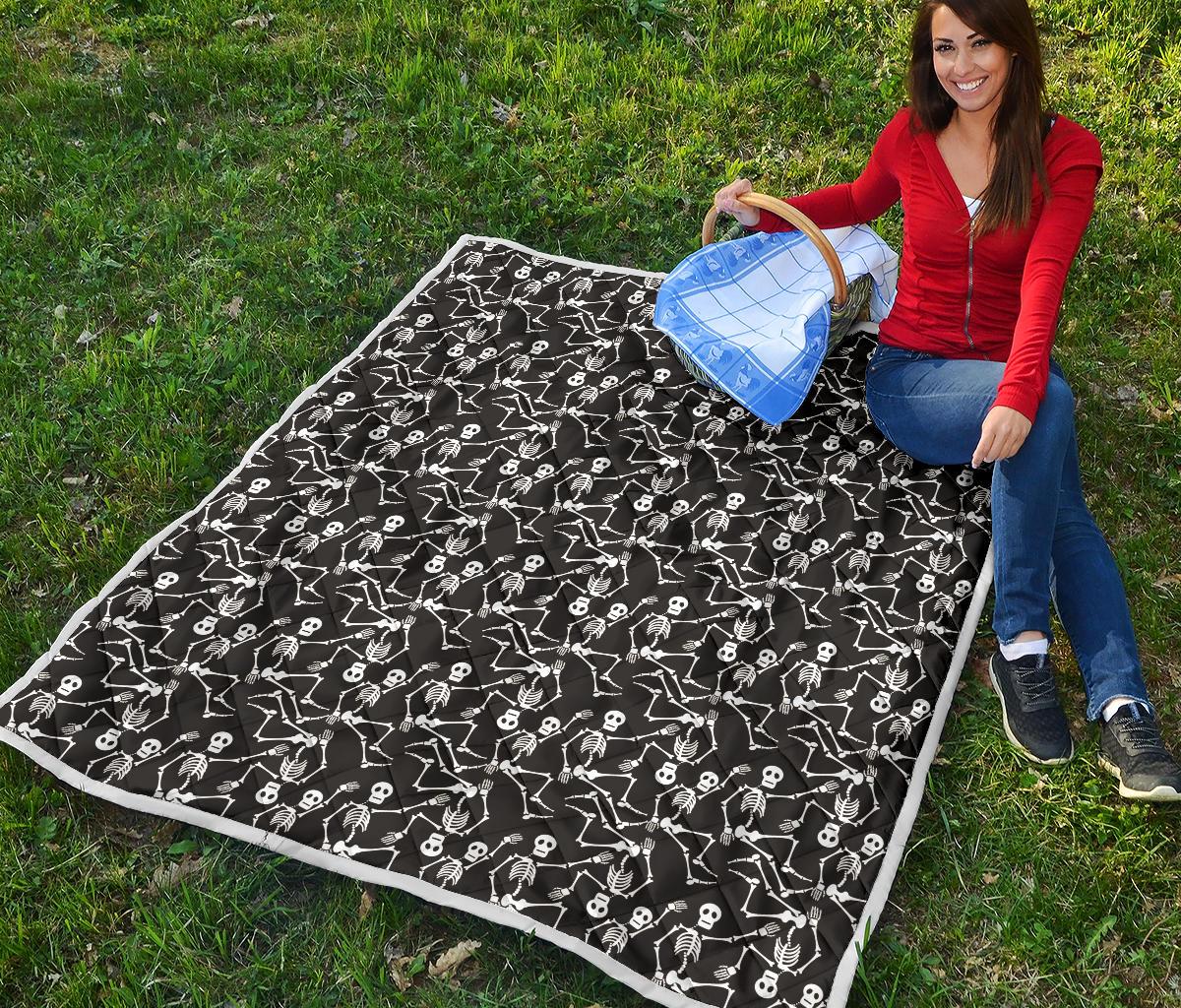 Skeleton Themed Print Premium Quilt-JTAMIGO.COM