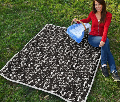 Skeleton Themed Print Premium Quilt-JTAMIGO.COM