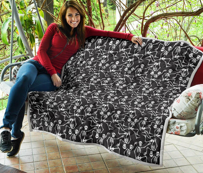 Skeleton Themed Print Premium Quilt-JTAMIGO.COM