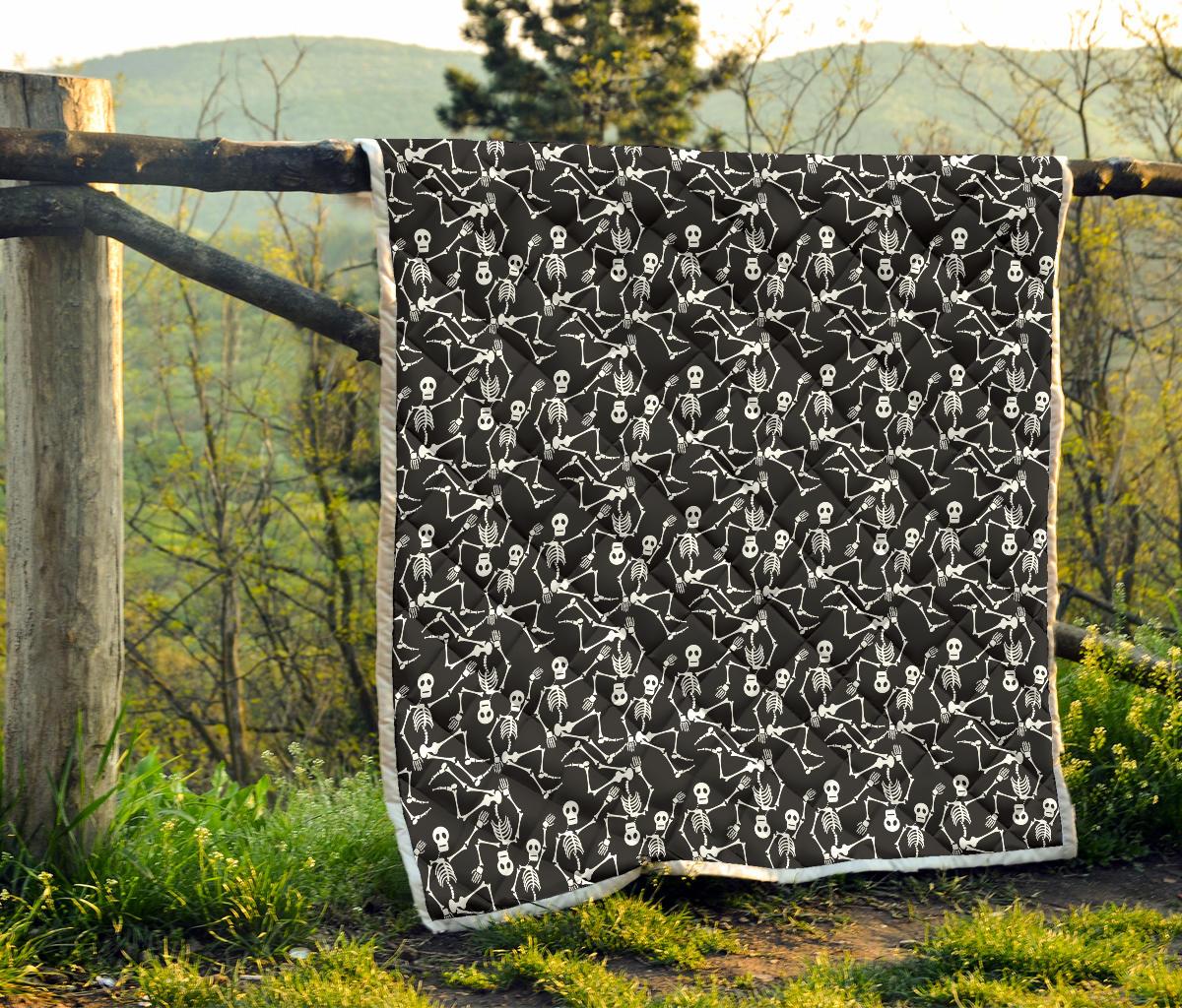 Skeleton Themed Print Premium Quilt-JTAMIGO.COM