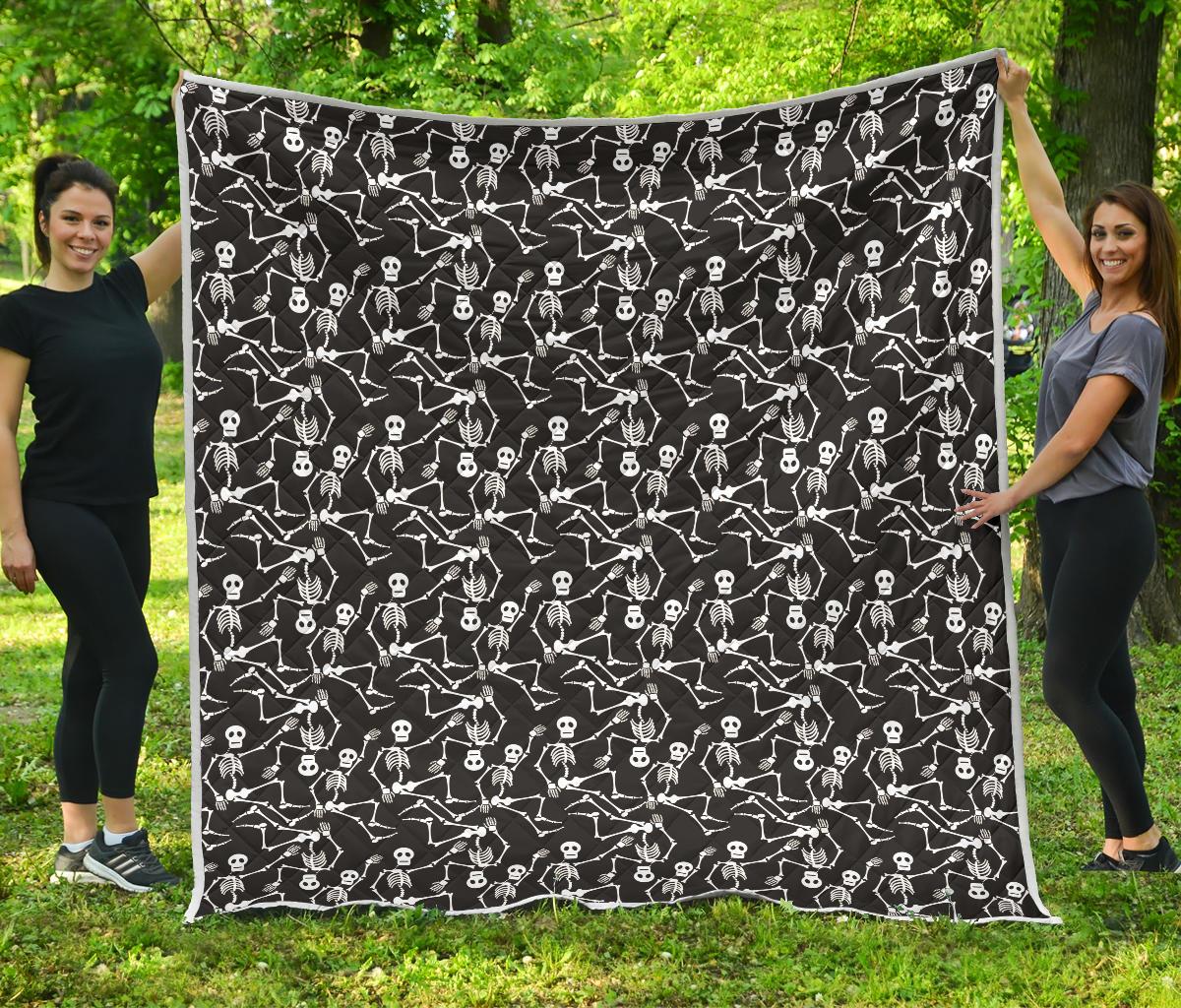 Skeleton Themed Print Premium Quilt-JTAMIGO.COM