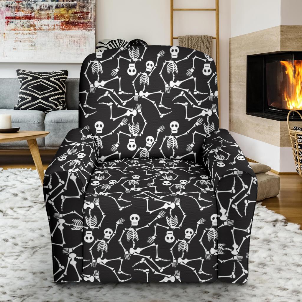 Skeleton Themed Print Single Sofa Slipcover -JTAMIGO.COM