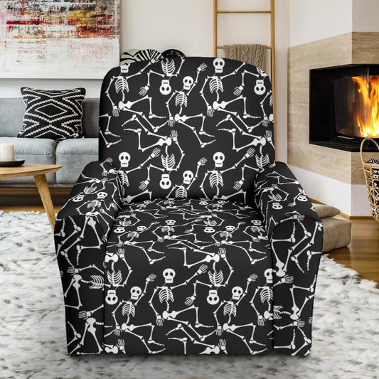 Skeleton Themed Print Single Sofa Slipcover -JTAMIGO.COM