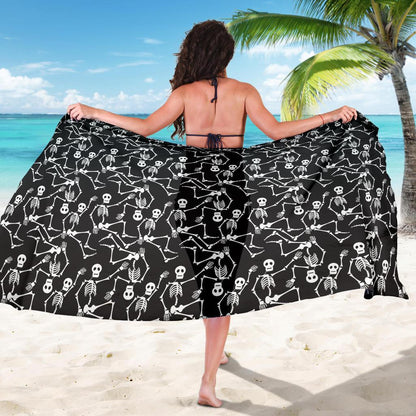 Skeleton Themed Print Sarong Pareo Wrap