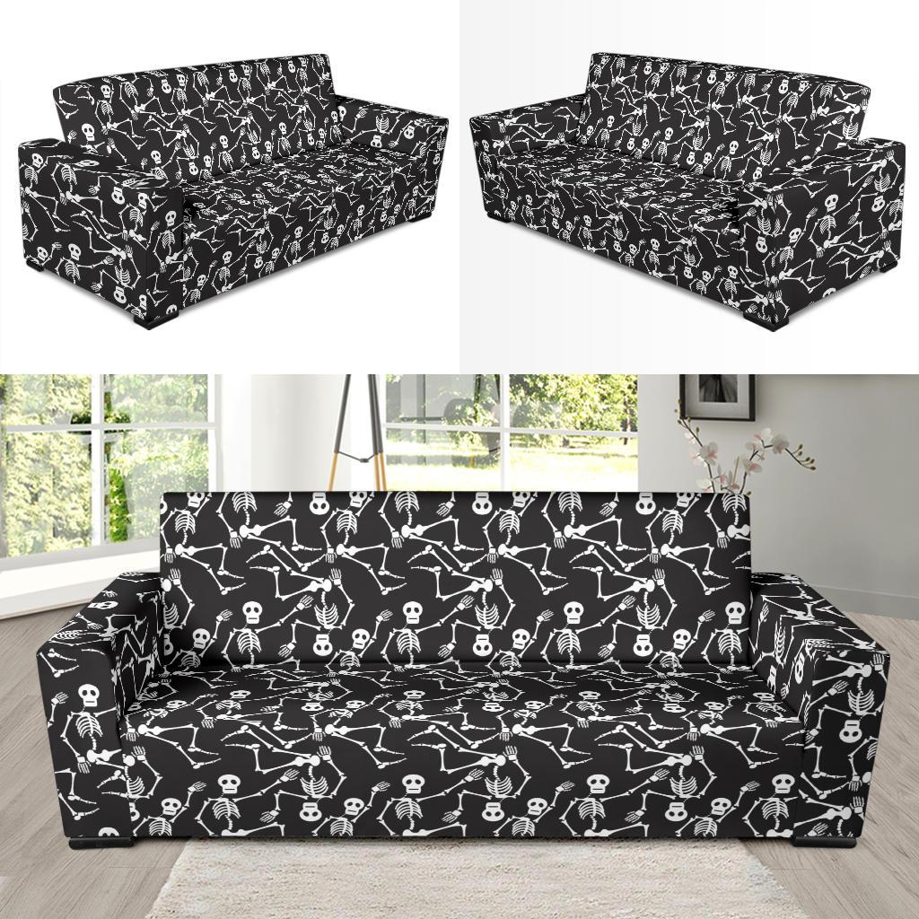 Skeleton Themed Print Sofa Slipcover-JTAMIGO.COM
