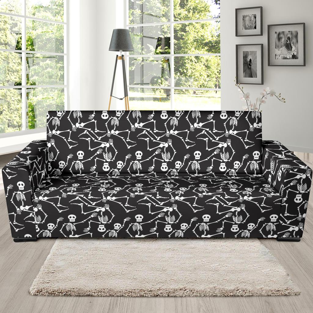 Skeleton Themed Print Sofa Slipcover-JTAMIGO.COM