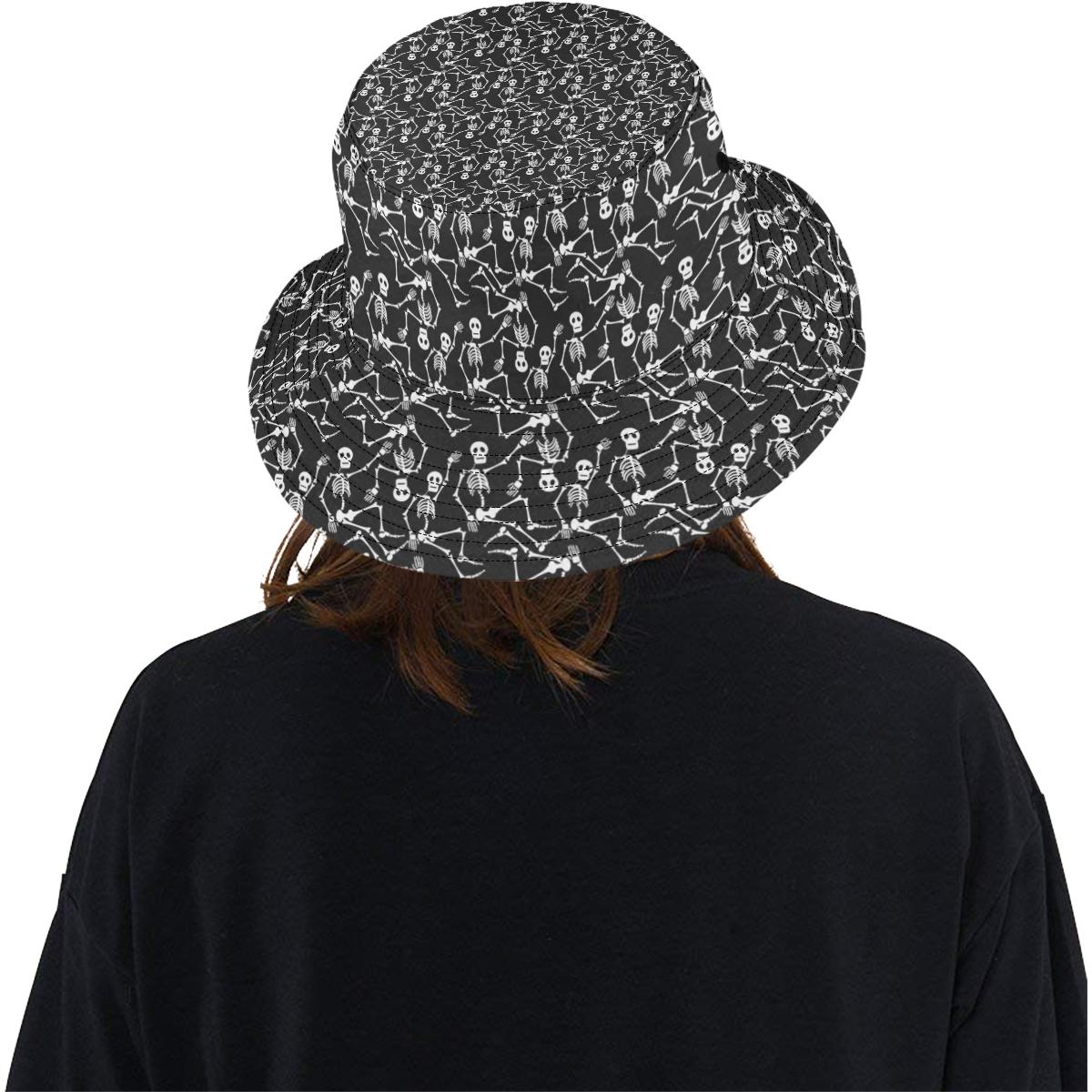 Skeleton Themed Print Unisex Bucket Hat