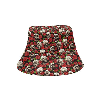 Skull Roses Design Themed Print Unisex Bucket Hat