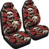 Skull Roses Design Themed Print Universal Fit Car Seat Covers