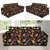 Skull Roses Flower Design Themed Print Sofa Slipcover-JTAMIGO.COM