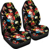 Skull Roses Flower Design Themed Print Universal Fit Car Seat Covers