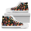 Skull Roses Flower Design Themed Print Women High Top Shoes