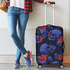 Skull Roses Neon Design Themed Print Luggage Cover Protector