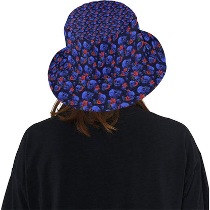 Skull Roses Neon Design Themed Print Unisex Bucket Hat