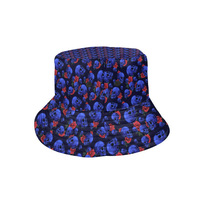 Skull Roses Neon Design Themed Print Unisex Bucket Hat