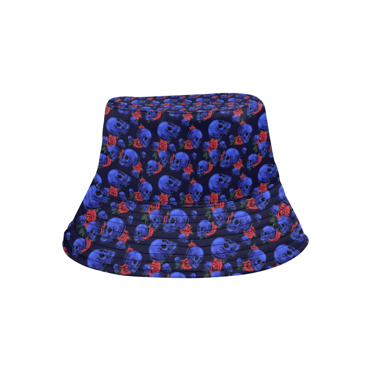 Skull Roses Neon Design Themed Print Unisex Bucket Hat
