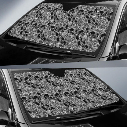 Skull Tattoo Design Print Car Sun Shade For Windshield