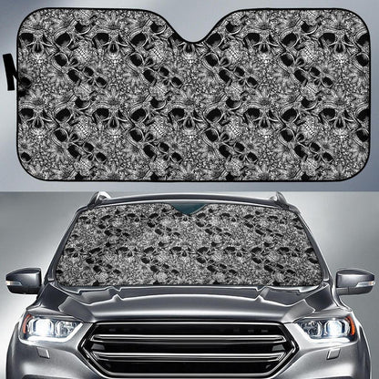 Skull Tattoo Design Print Car Sun Shade For Windshield