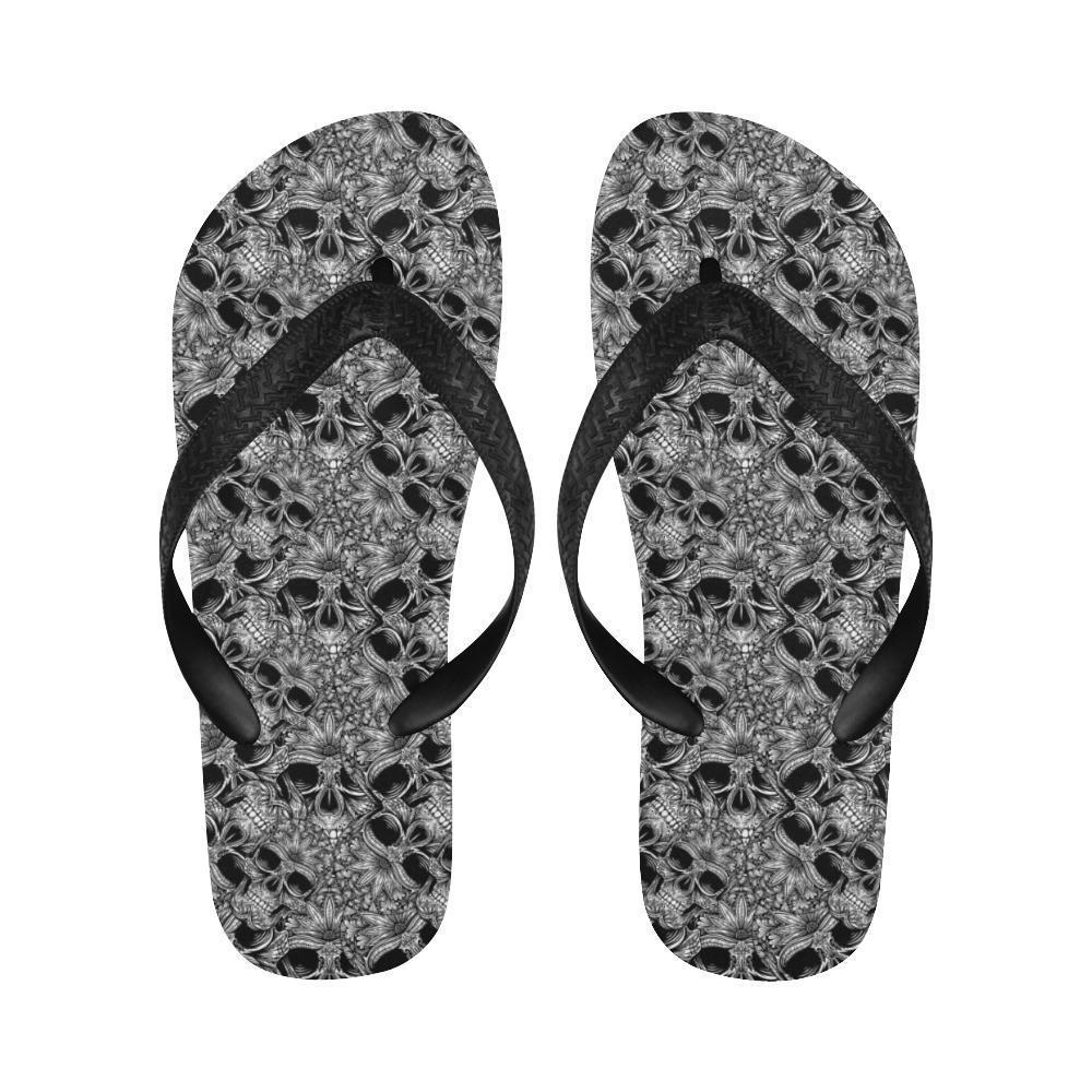 Skull Tattoo Design Print Flip Flops-JTAMIGO.COM