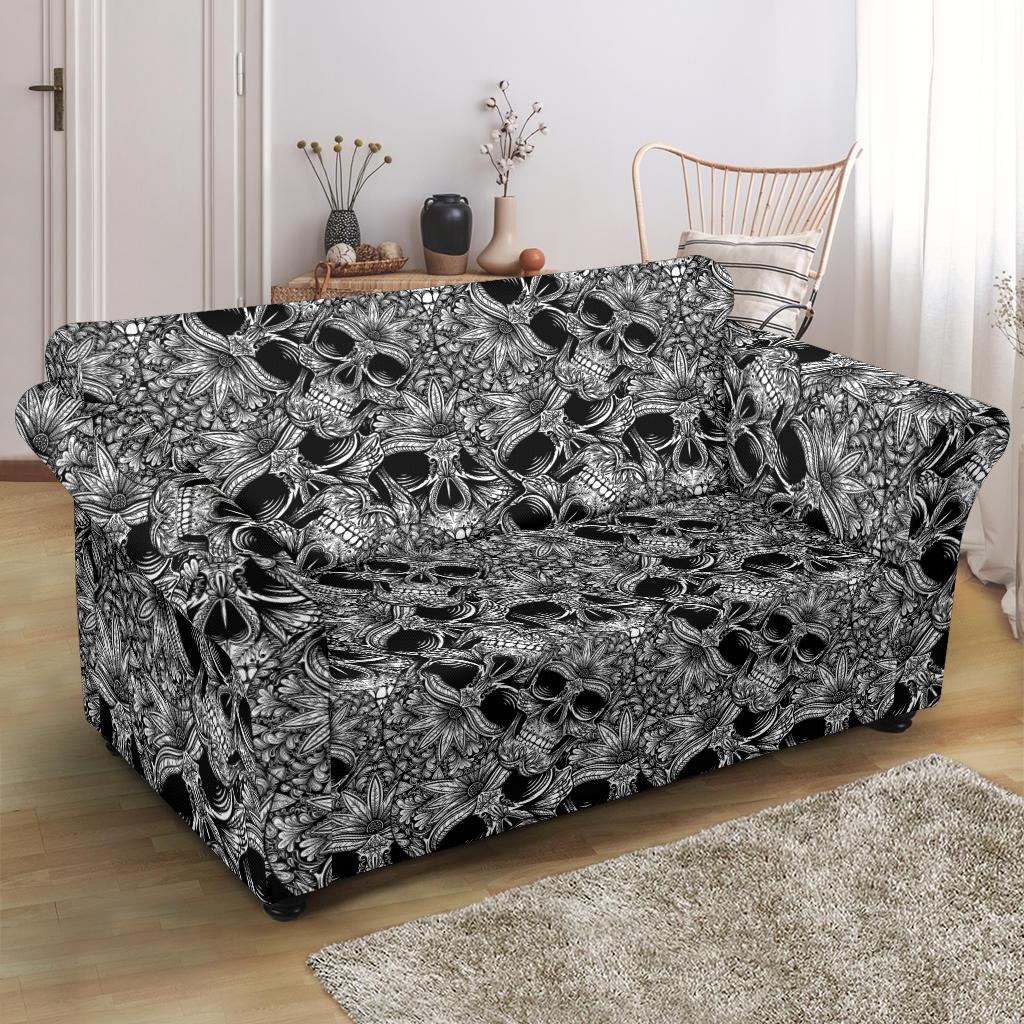 Skull Tattoo Design Print Loveseat Slipcover-JTAMIGO.COM