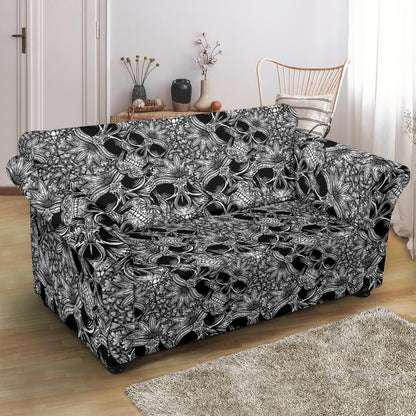 Skull Tattoo Design Print Loveseat Slipcover-JTAMIGO.COM